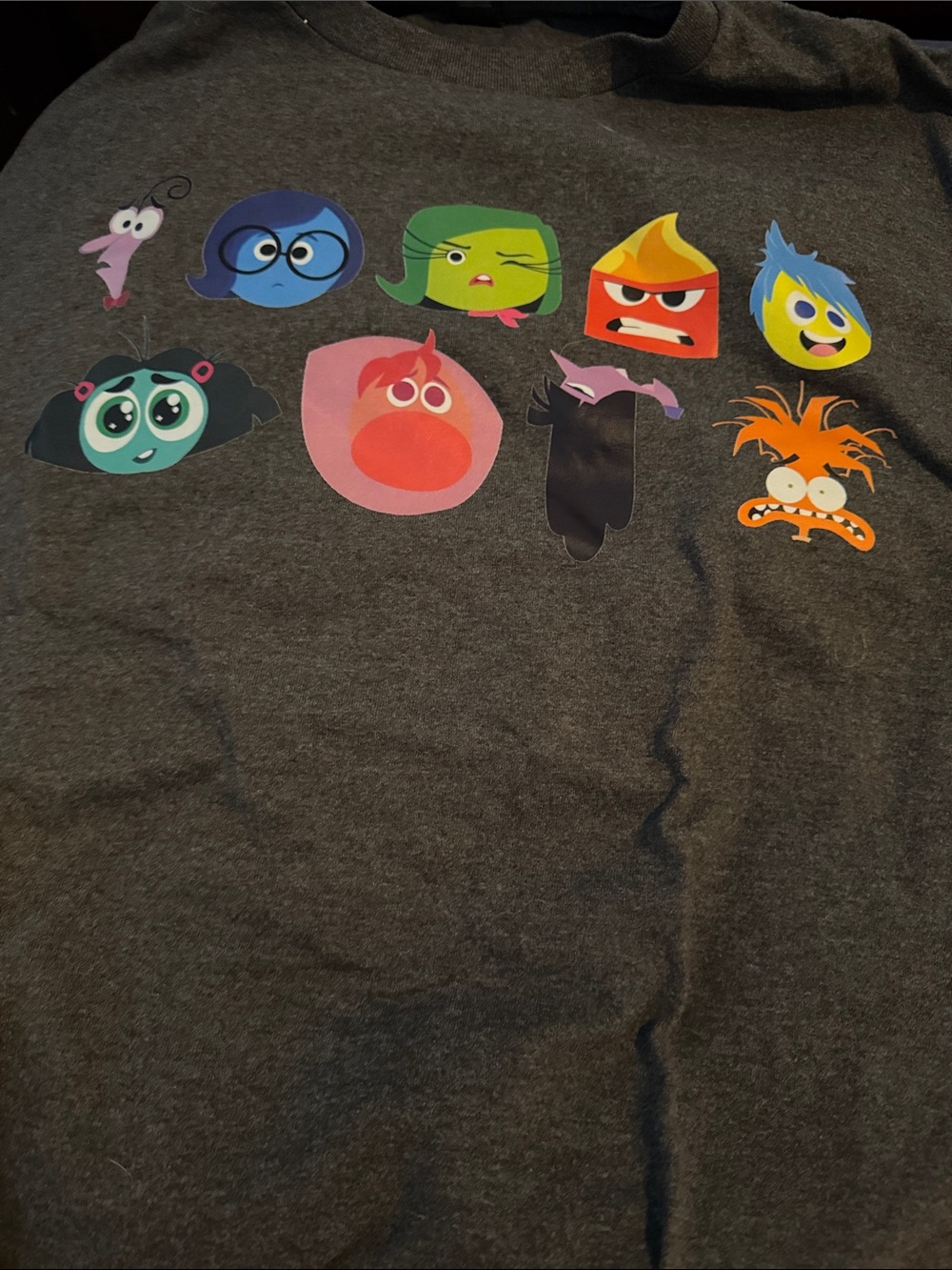 Dark Gray Character Emotion Graphic Tee